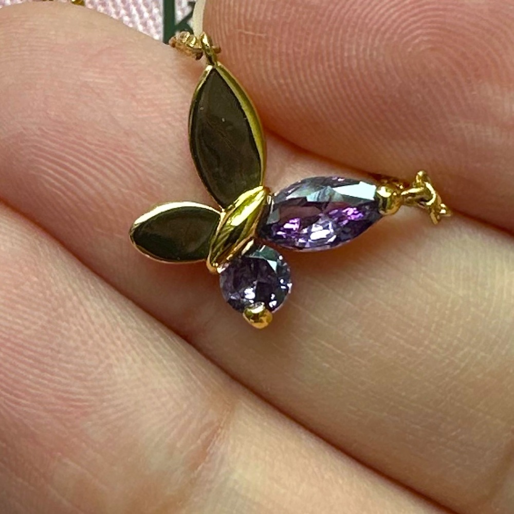 ✨PICK 2/$30✨ 🦋 Kate Spade Social Butterfly Mini Pendant w/ manufacturing flaw - Picture 4 of 10